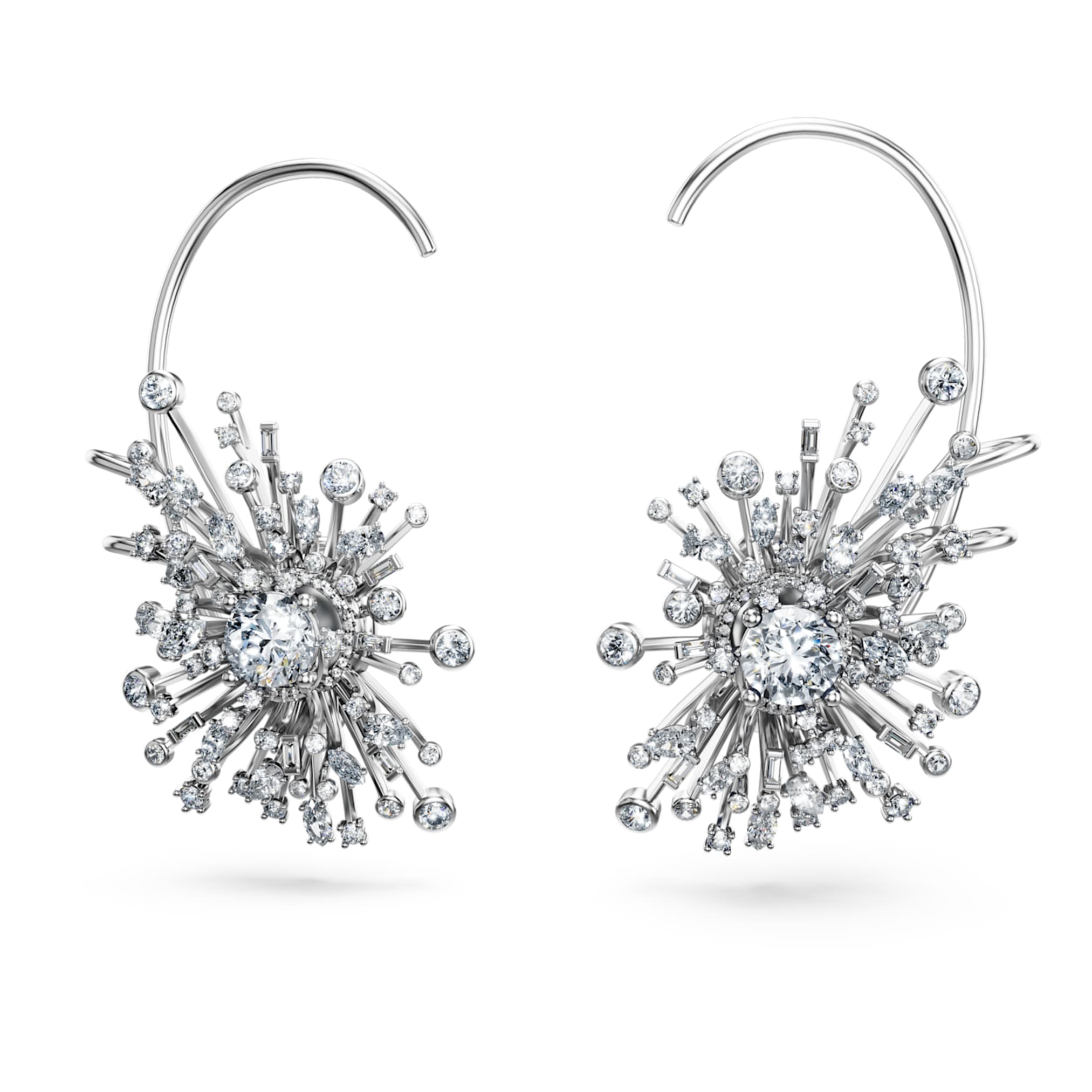 Swarovski Galaxy earrings Lab-grown diamonds 14.67 ct tw, Mixed shapes, 18K white gold