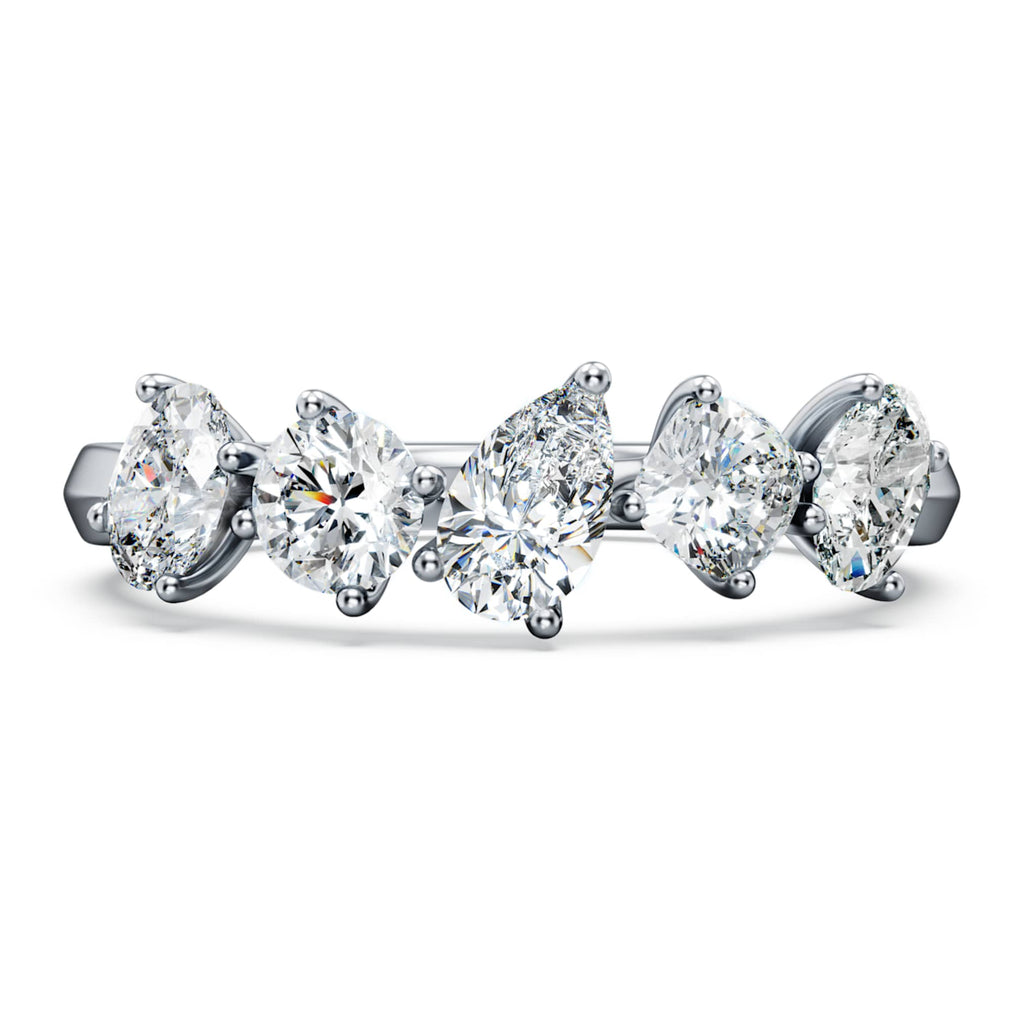 Swarovski Galaxy ring Lab-grown diamonds 1 ct tw, Mixed shapes, 14K white gold