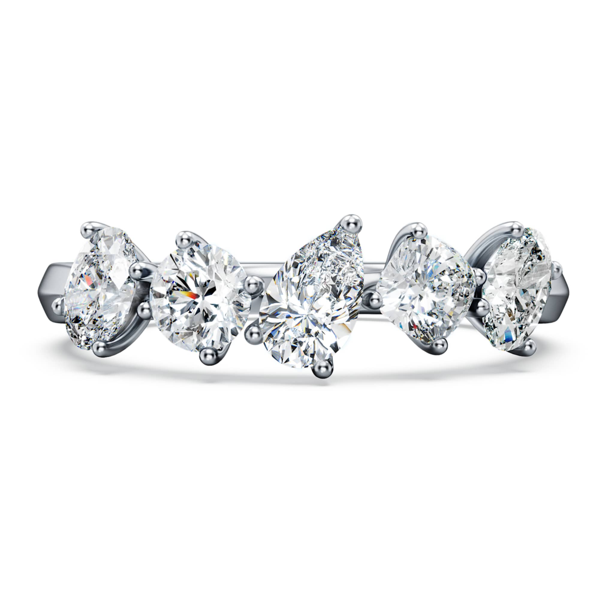 Swarovski Galaxy ring Lab-grown diamonds 1 ct tw, Mixed shapes, 14K white gold