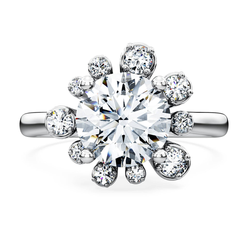 Swarovski Galaxy ring Lab-grown diamonds 2 ct tw, Round shape, 14K white gold