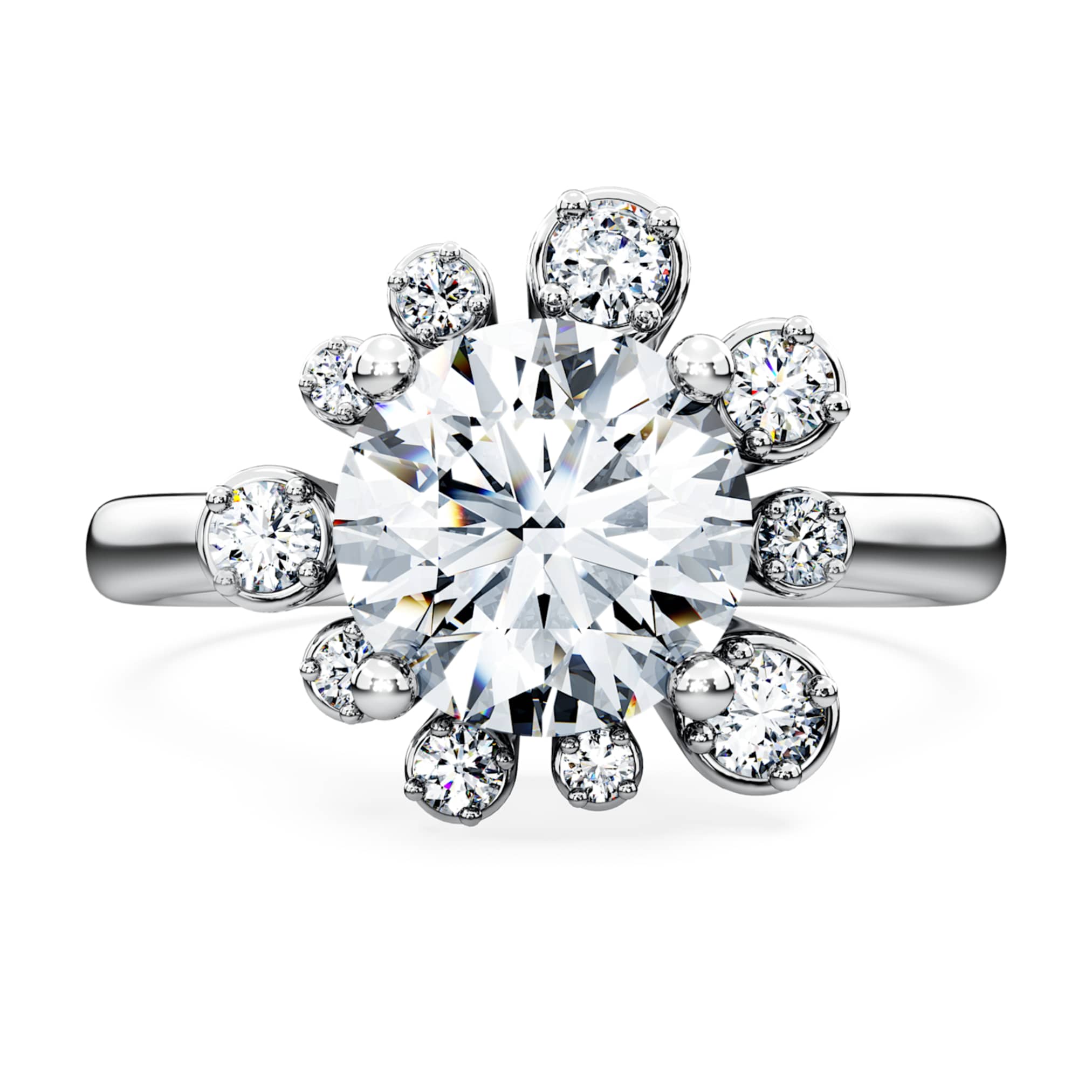 Swarovski Galaxy ring Lab-grown diamonds 2 ct tw, Round shape, 14K white gold