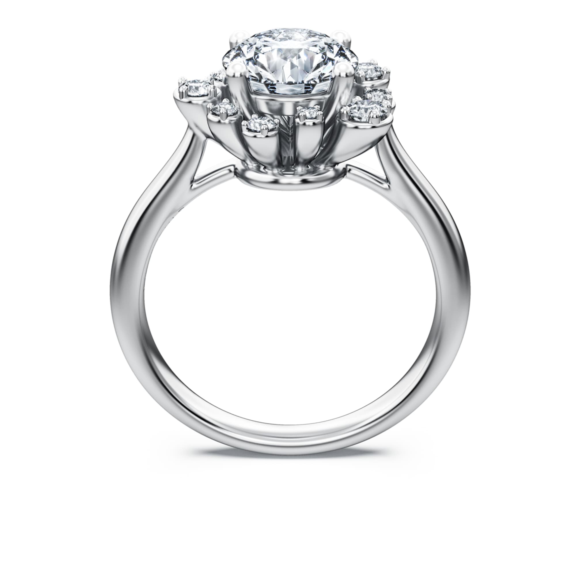 Swarovski Galaxy ring Lab-grown diamonds 2 ct tw, Round shape, 14K white gold