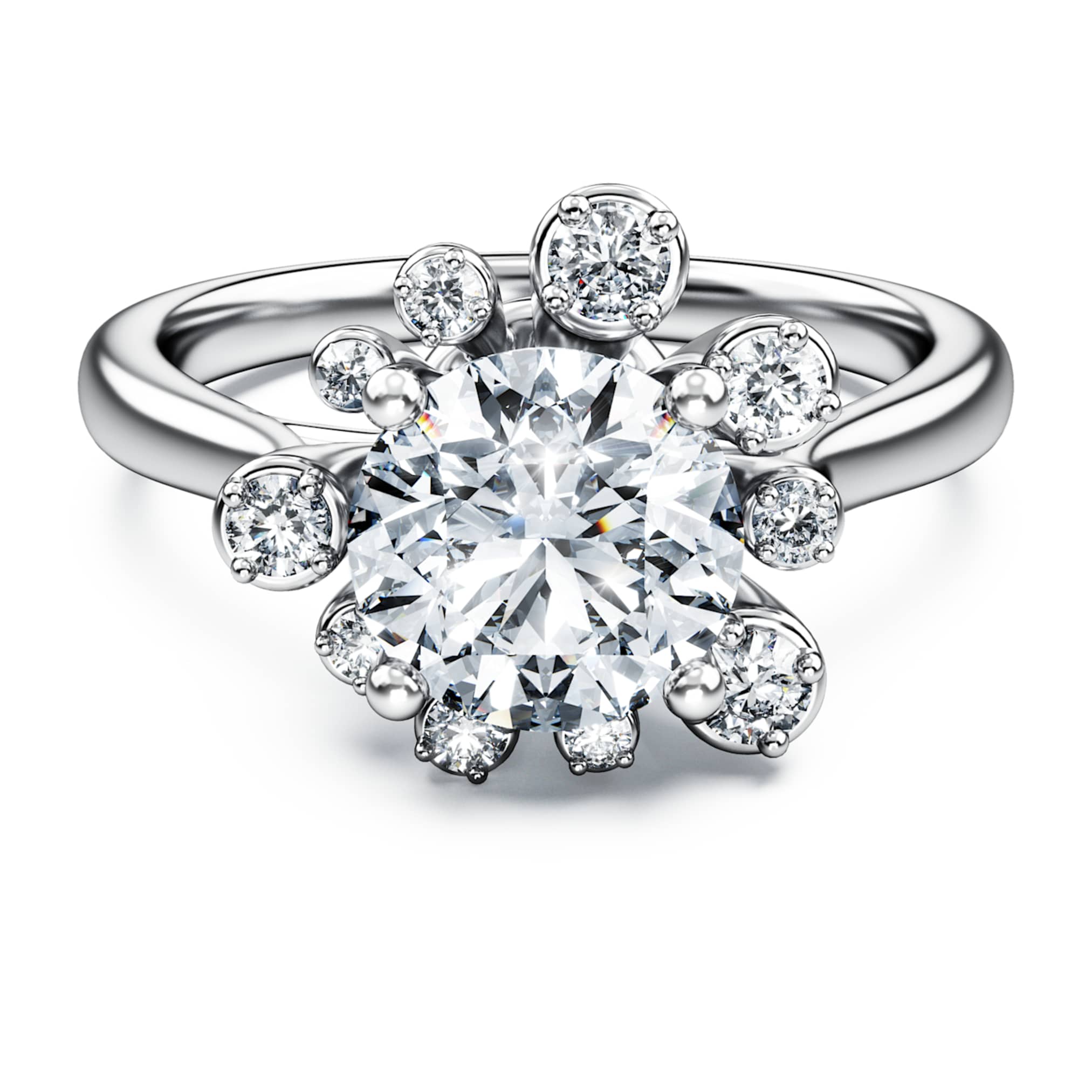 Swarovski Galaxy ring Lab-grown diamonds 2 ct tw, Round shape, 14K white gold