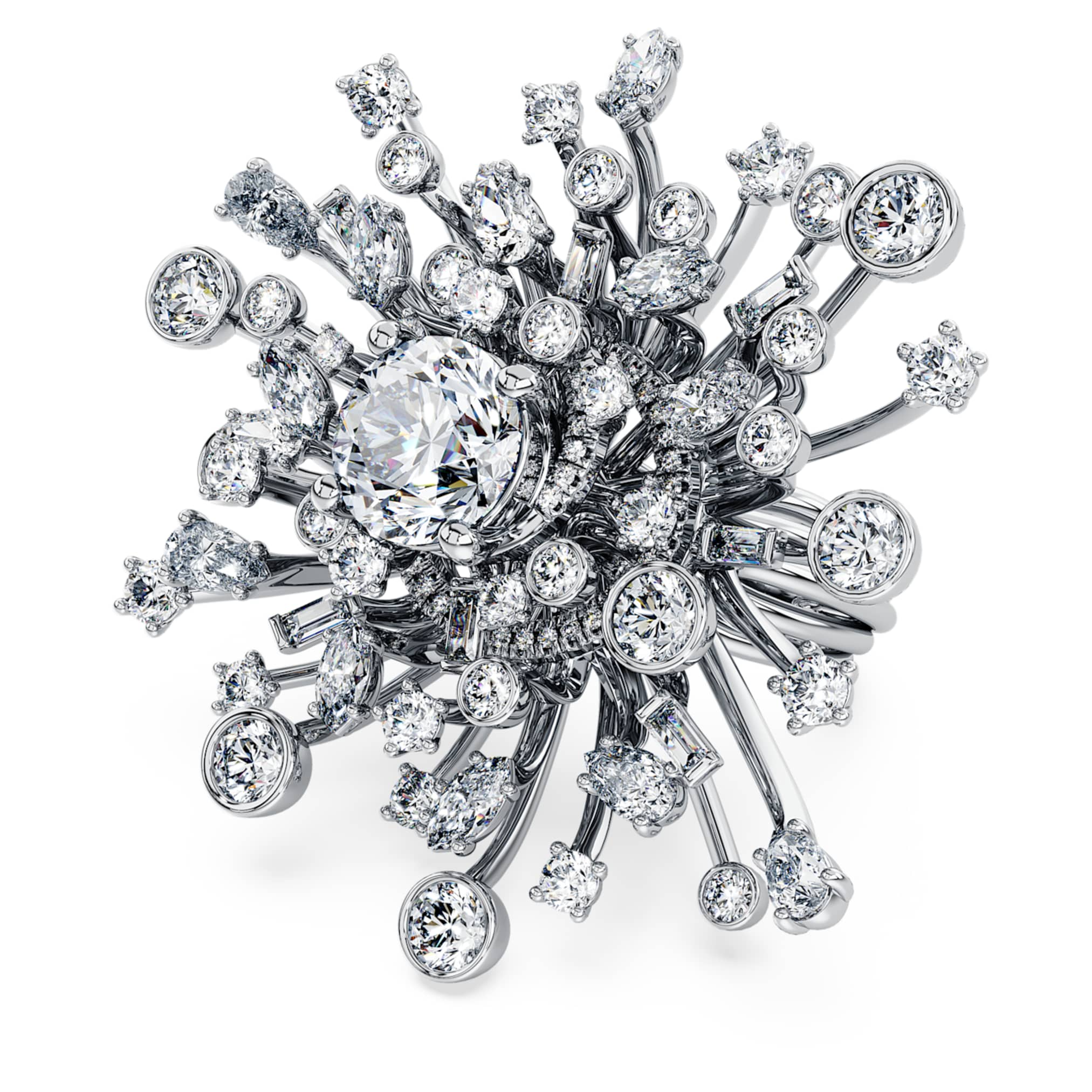 Swarovski Galaxy ring Lab-grown diamonds 9.5 ct tw, Mixed shapes, 18K white gold
