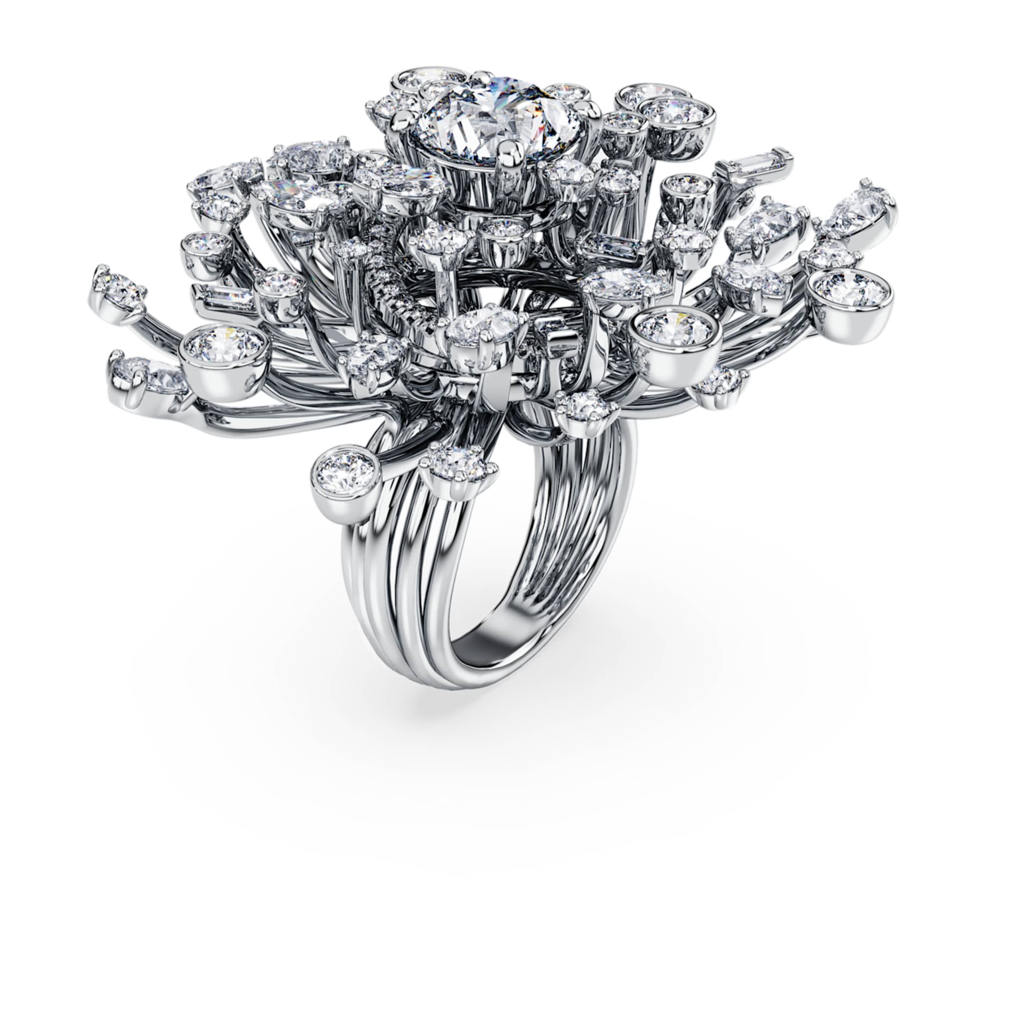 Swarovski Galaxy ring Lab-grown diamonds 9.5 ct tw, Mixed shapes, 18K white gold