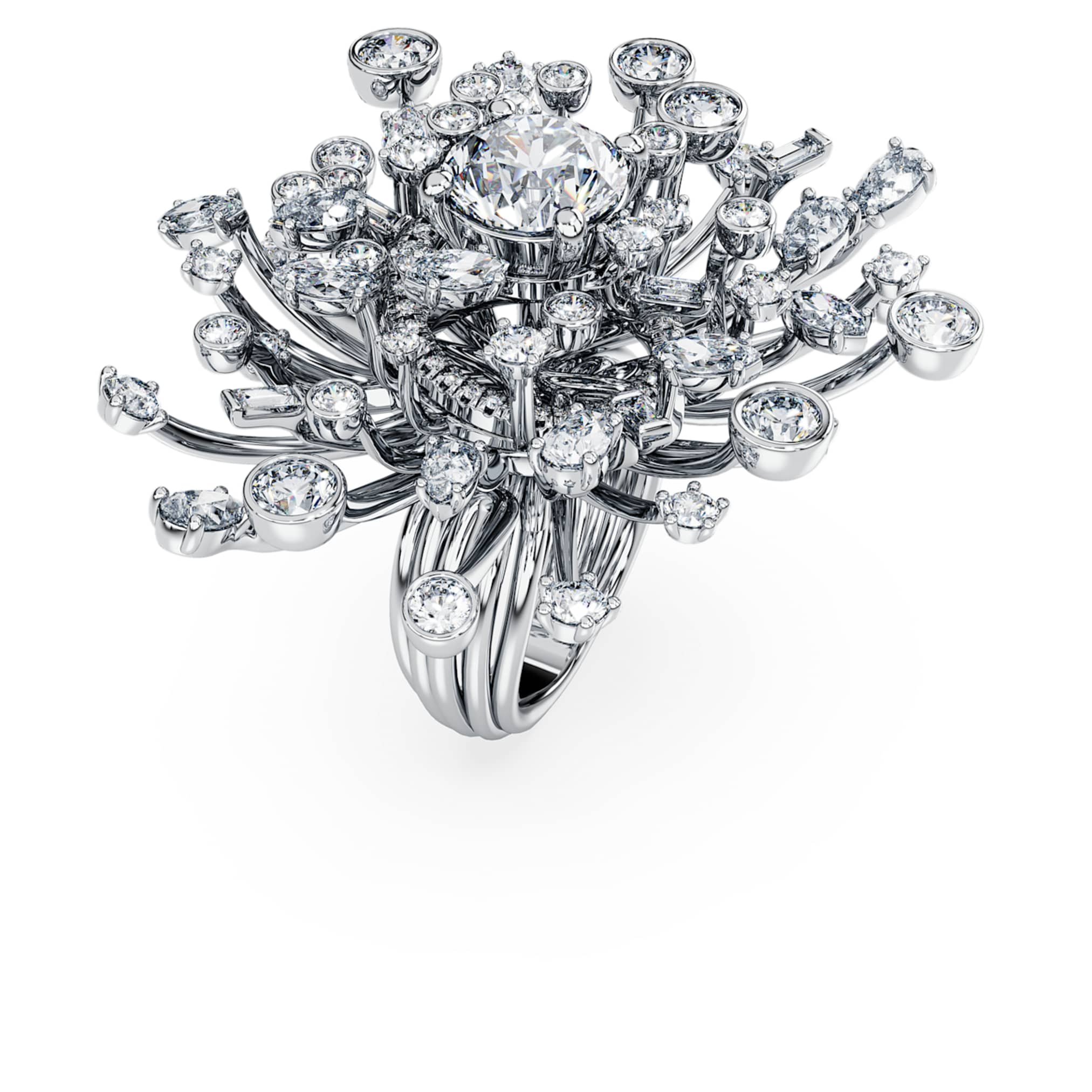 Swarovski Galaxy ring Lab-grown diamonds 9.5 ct tw, Mixed shapes, 18K white gold