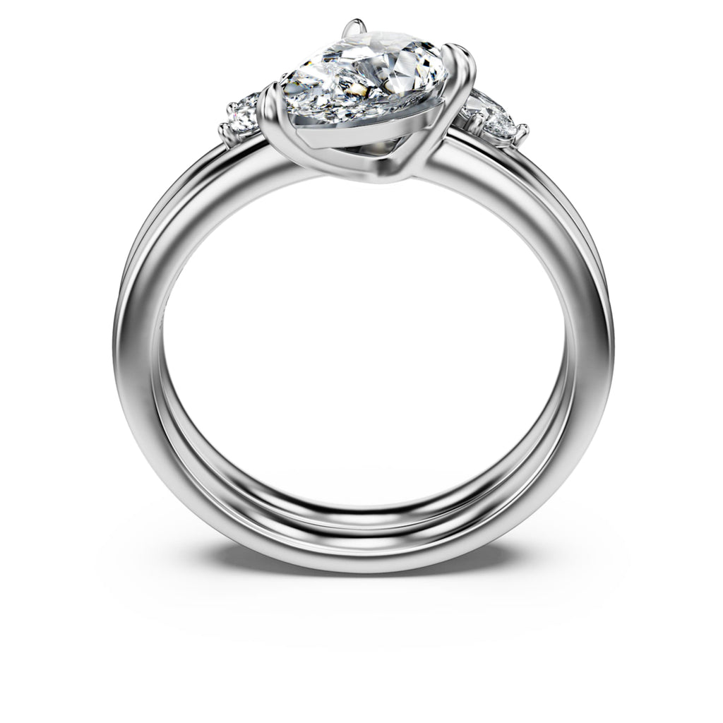 Swarovski Galaxy ring Set (2), Lab-grown diamonds 1.4 ct tw, Pear shape, 14K white gold
