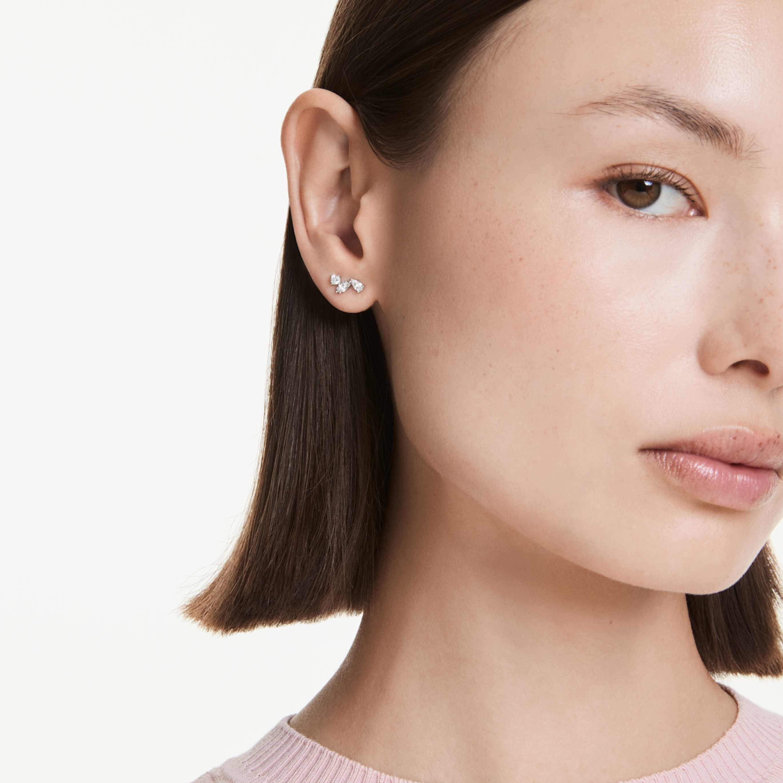Swarovski Galaxy stud earrings Lab-grown diamonds 0.5 ct tw, Mixed shapes, Sterling silver