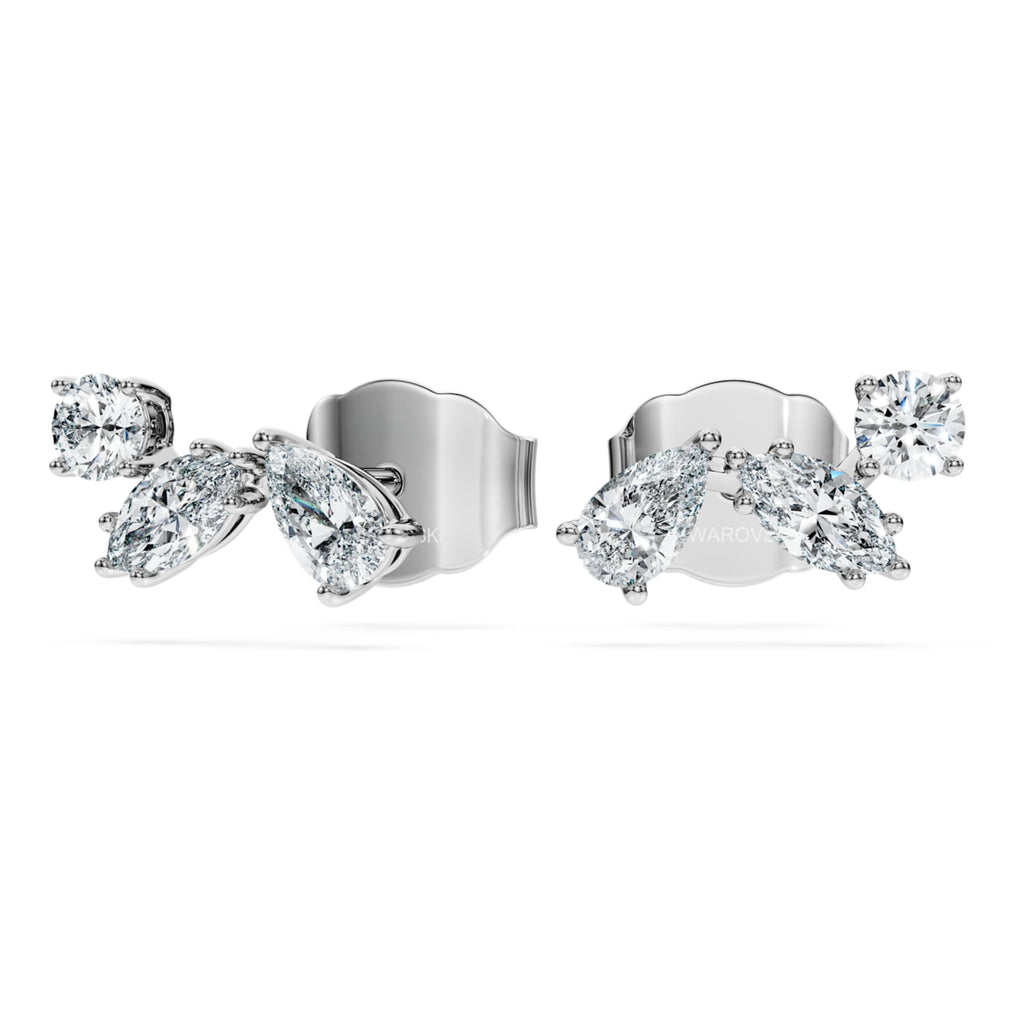Swarovski Galaxy stud earrings Lab-grown diamonds 0.5 ct tw, Mixed shapes, Sterling silver