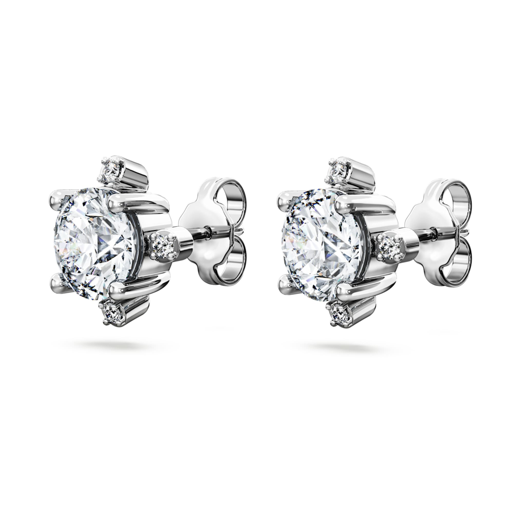 Swarovski Galaxy stud earrings Lab-grown diamonds 2.1 ct tw, Round shape, 14K white gold