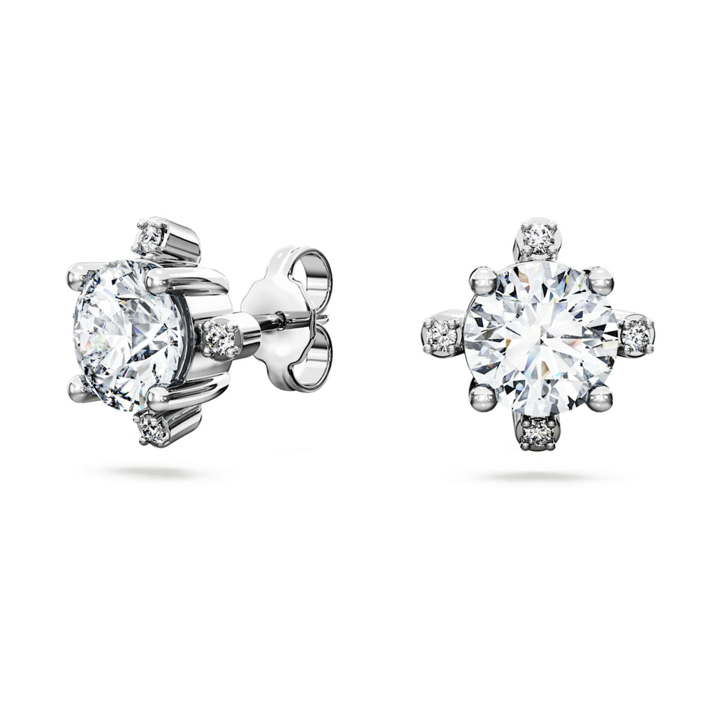 Swarovski Galaxy stud earrings Lab-grown diamonds 2.1 ct tw, Round shape, 14K white gold