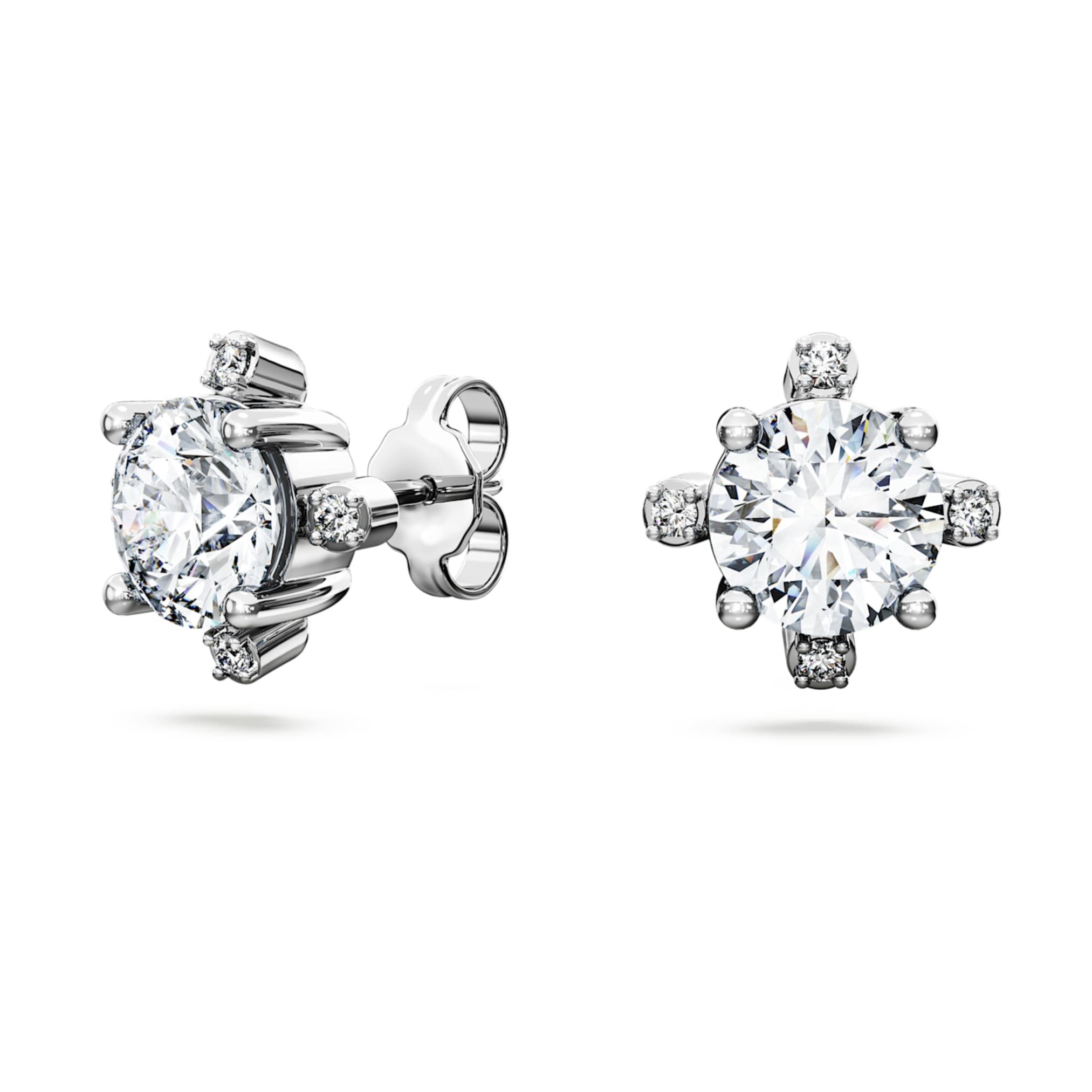Swarovski Galaxy stud earrings Lab-grown diamonds 2.1 ct tw, Round shape, 14K white gold