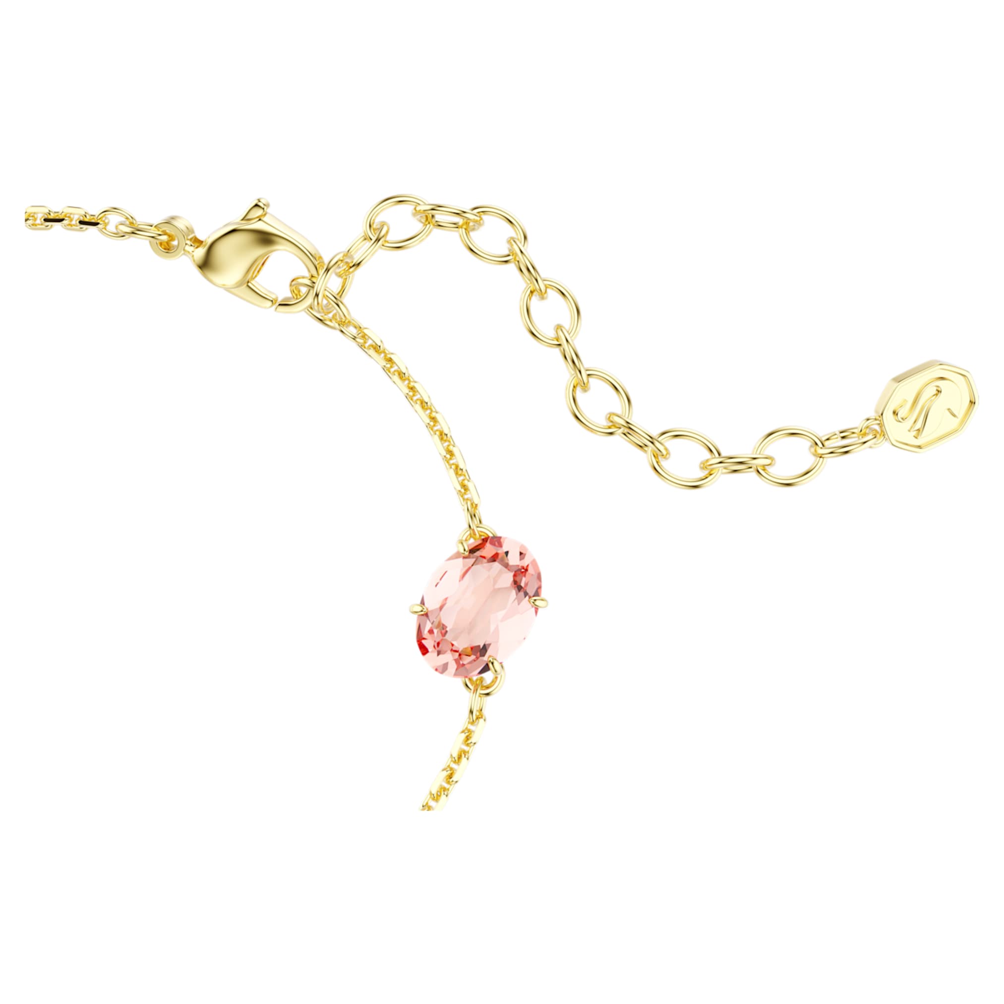 Swarovski Gema bracelet Mixed cuts, Dangling crystals, Multicolored, 18K gold finish