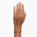 Swarovski Gema bracelet Mixed cuts, Green, 18K gold finish