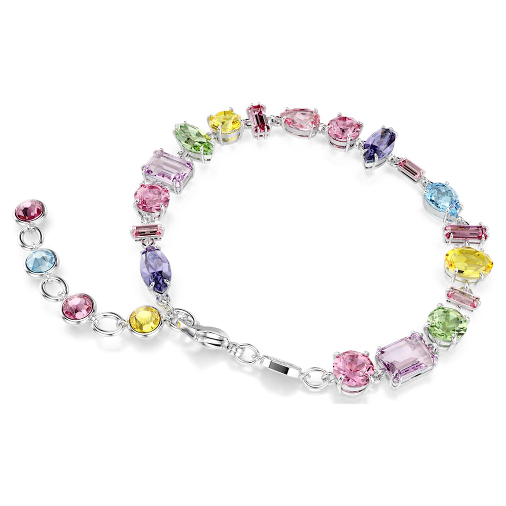 Swarovski Gema bracelet Mixed cuts, Multicolored, Rhodium plated