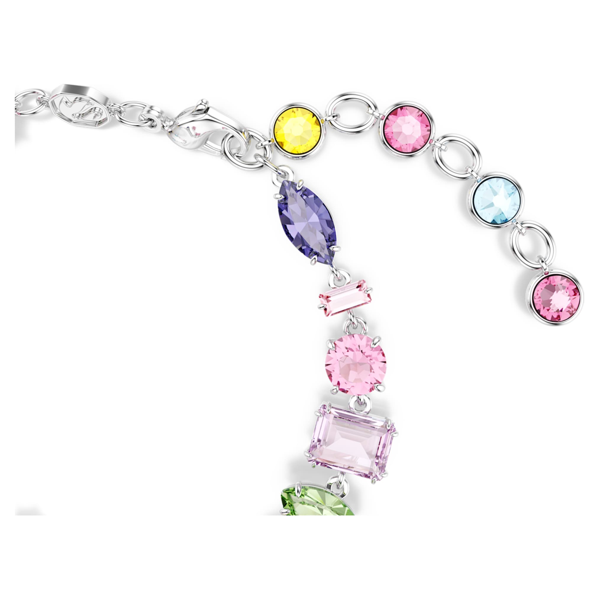 Swarovski Gema bracelet Mixed cuts, Multicolored, Rhodium plated