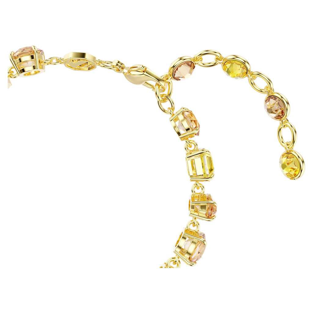 Swarovski Gema bracelet Mixed cuts, Yellow, 18K gold finish