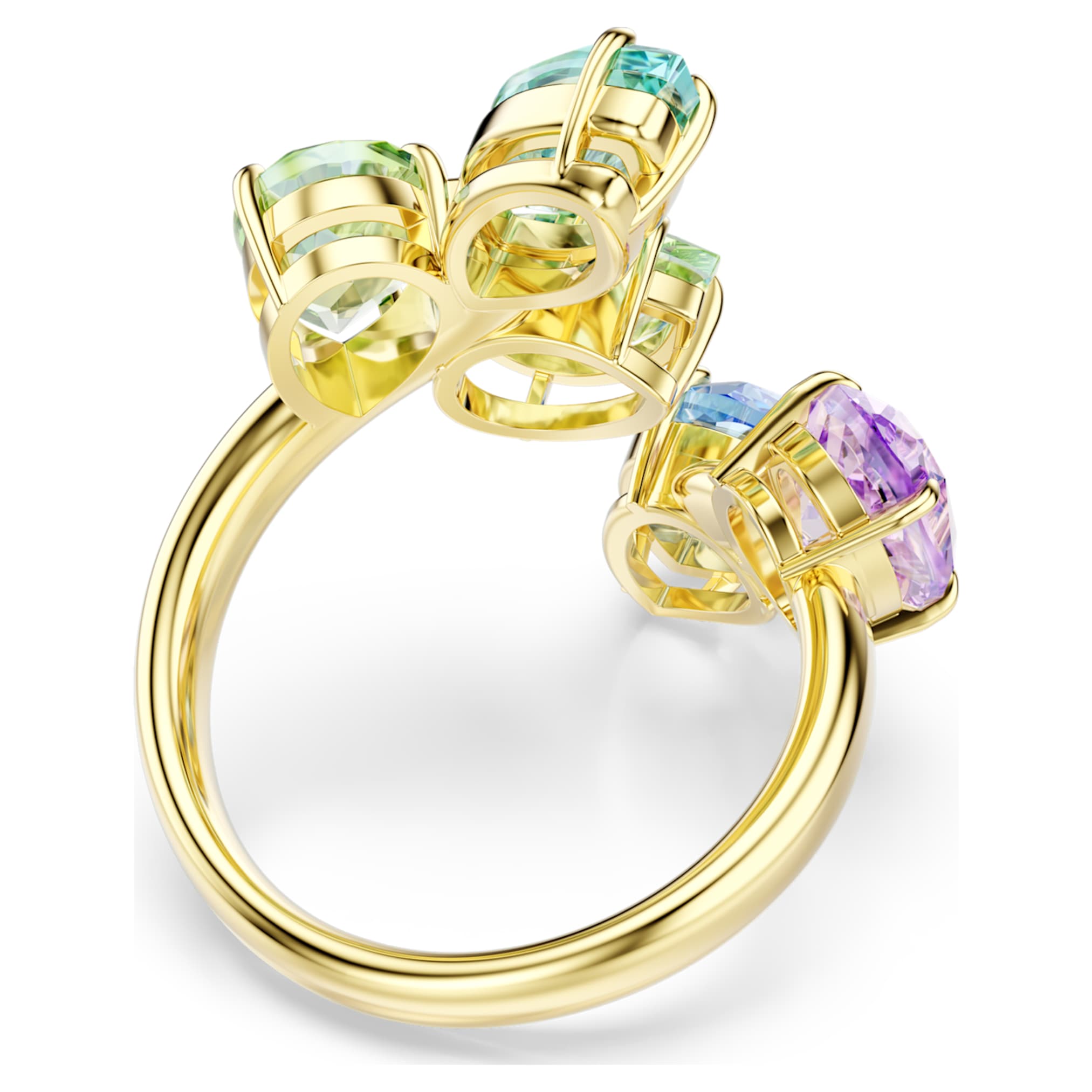 Swarovski Gema cocktail ring Mixed cuts, Multicolored, 18K gold finish