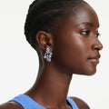 Swarovski Gema earring jackets Mixed cuts, Multicolored, 18K gold finish