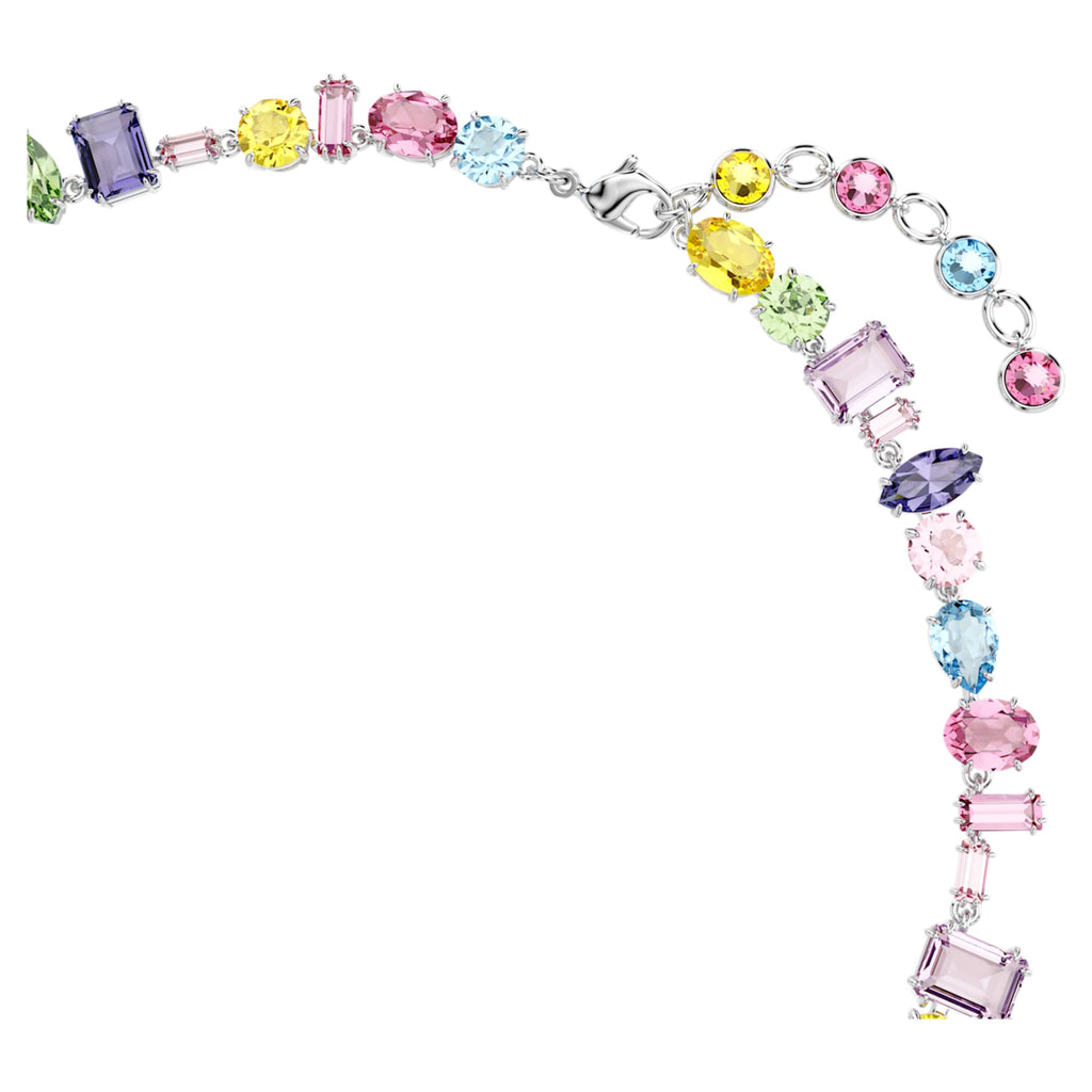 Swarovski Gema necklace Mixed cuts, Multicolored, Rhodium plated