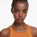 Swarovski Gema necklace Mixed cuts, Yellow, 18K gold finish