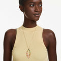 Swarovski Gema pendant Mixed cuts, Multicolored, 18K gold finish