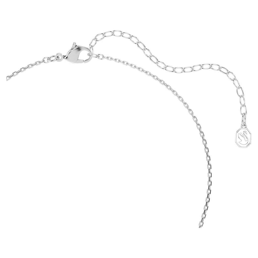 Swarovski Gema pendant Mixed cuts, Pink, Rhodium plated