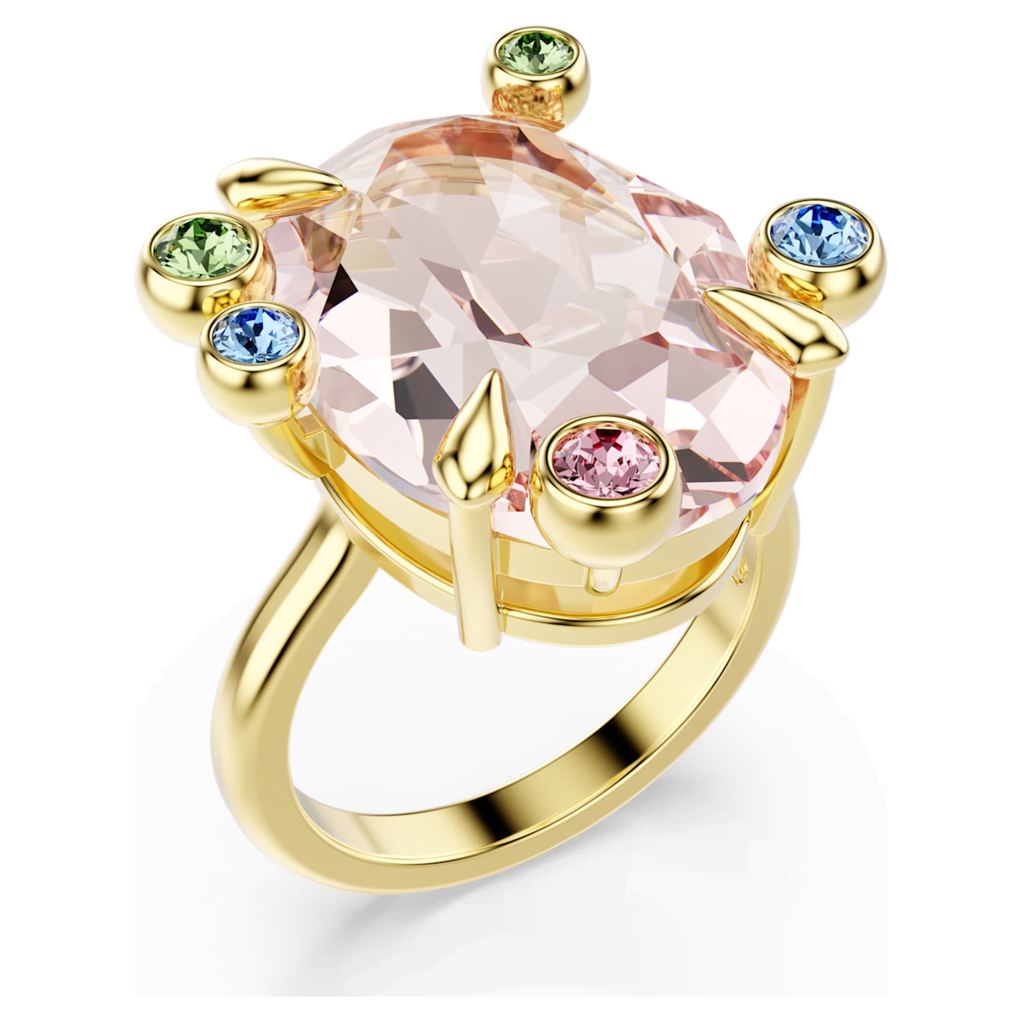 Swarovski Gema ring Set (3), Mixed cuts, Multicolored, 18K gold finish