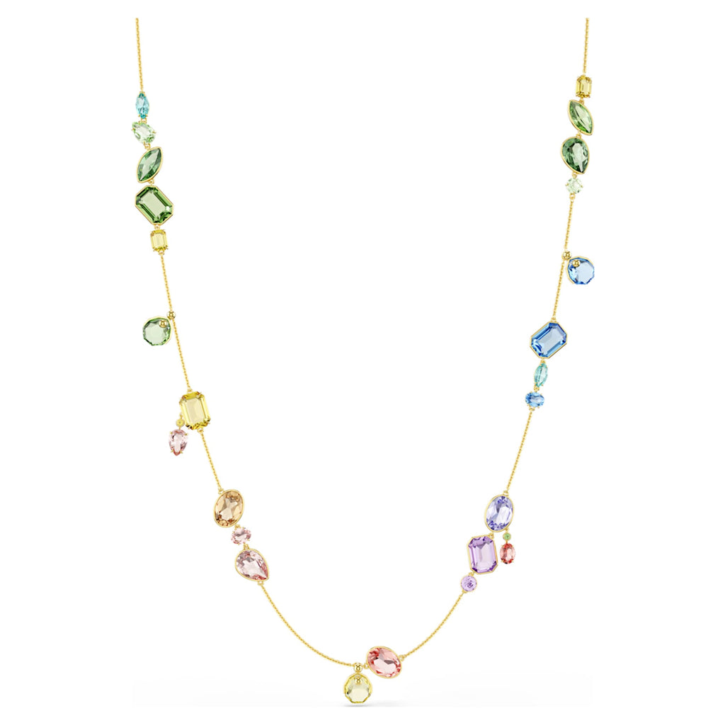 Swarovski Gema strandage Mixed cuts, Multicolored, 18K gold finish