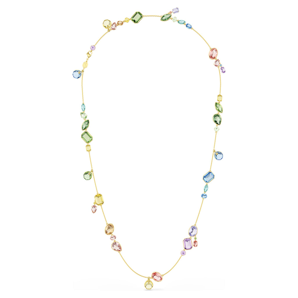 Swarovski Gema strandage Mixed cuts, Multicolored, 18K gold finish