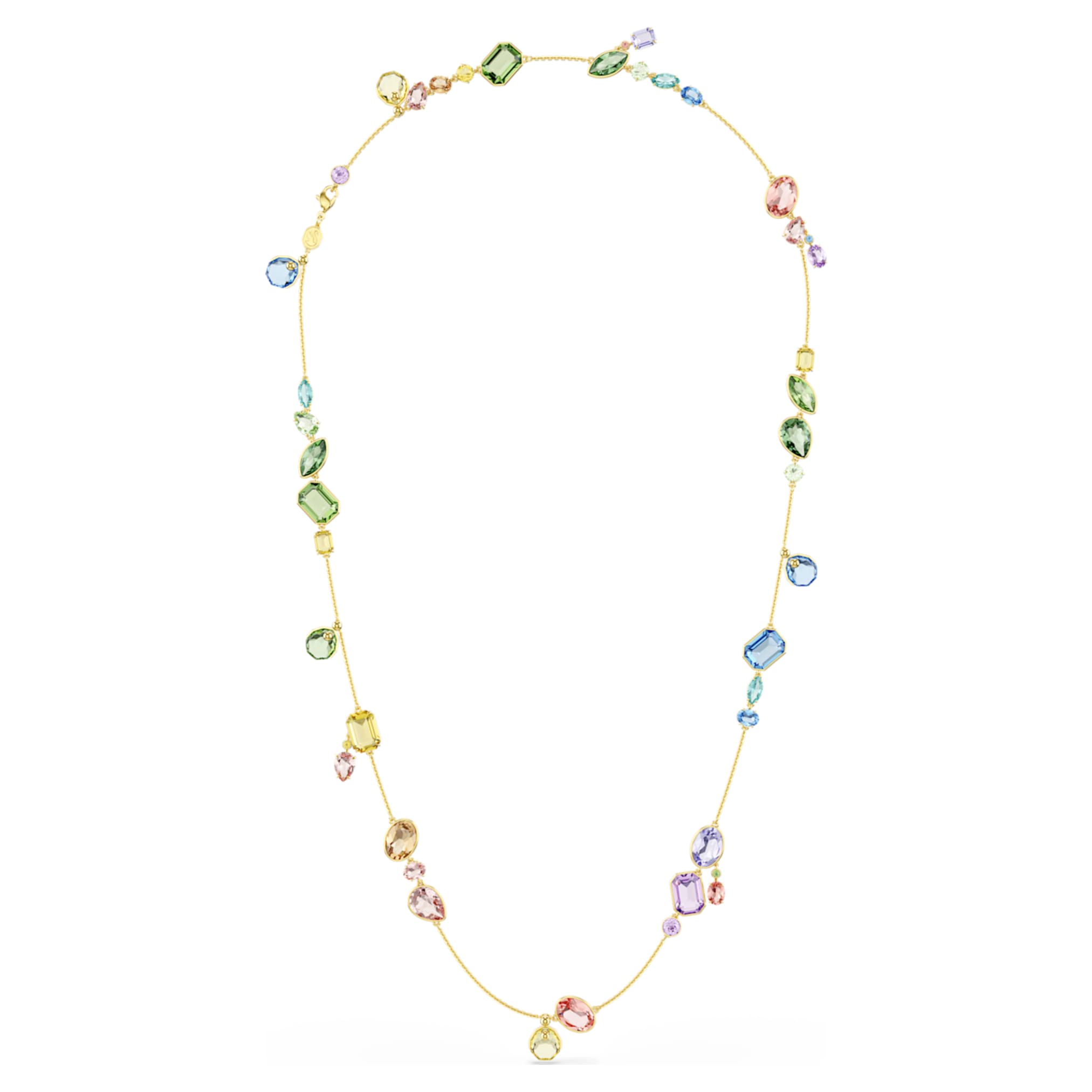 Swarovski Gema strandage Mixed cuts, Multicolored, 18K gold finish
