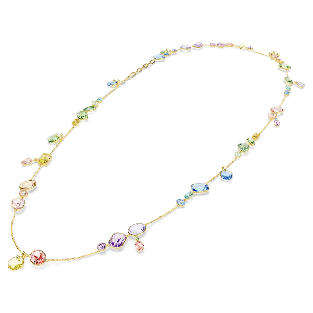 Swarovski Gema strandage Mixed cuts, Multicolored, 18K gold finish