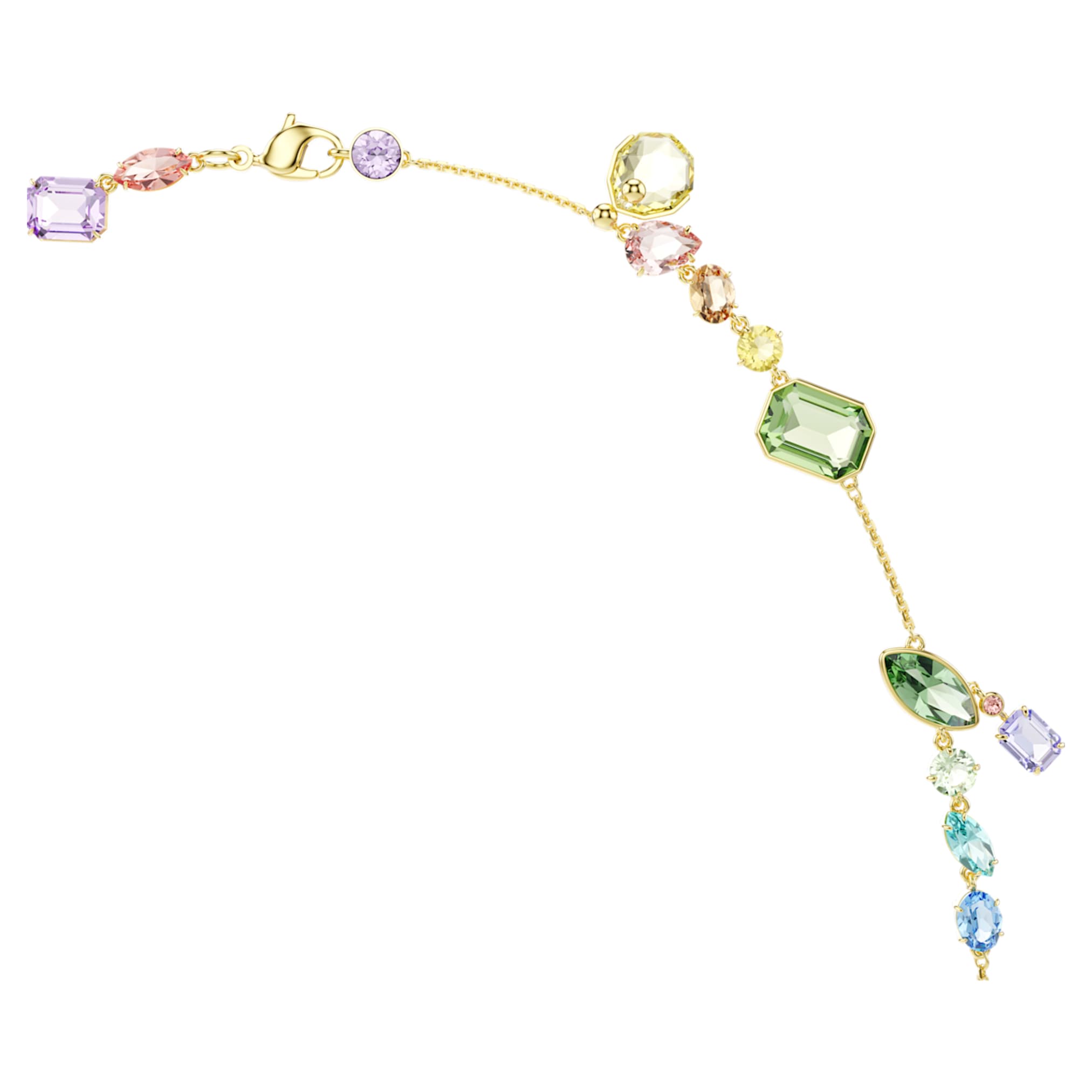 Swarovski Gema strandage Mixed cuts, Multicolored, 18K gold finish