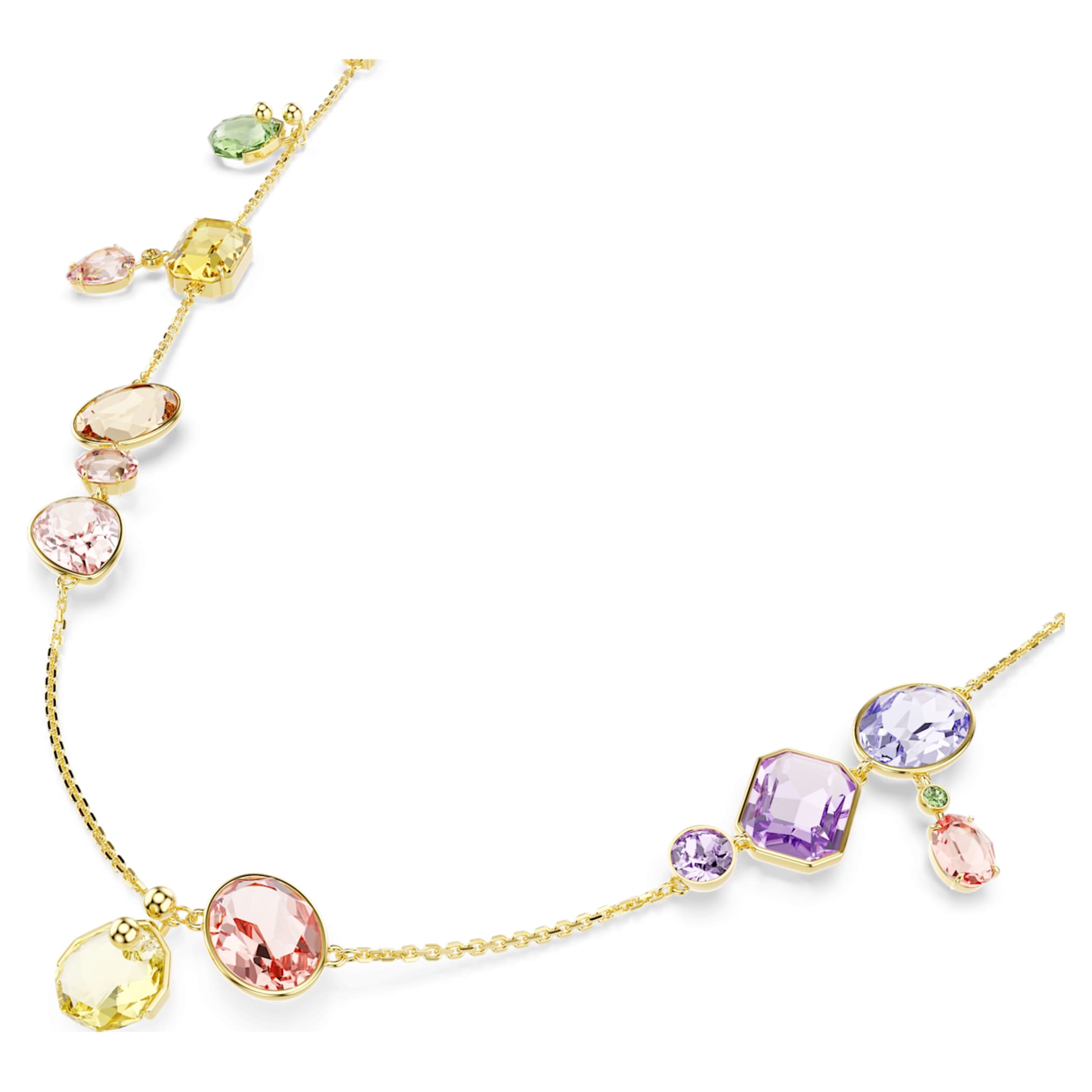 Swarovski Gema strandage Mixed cuts, Multicolored, 18K gold finish