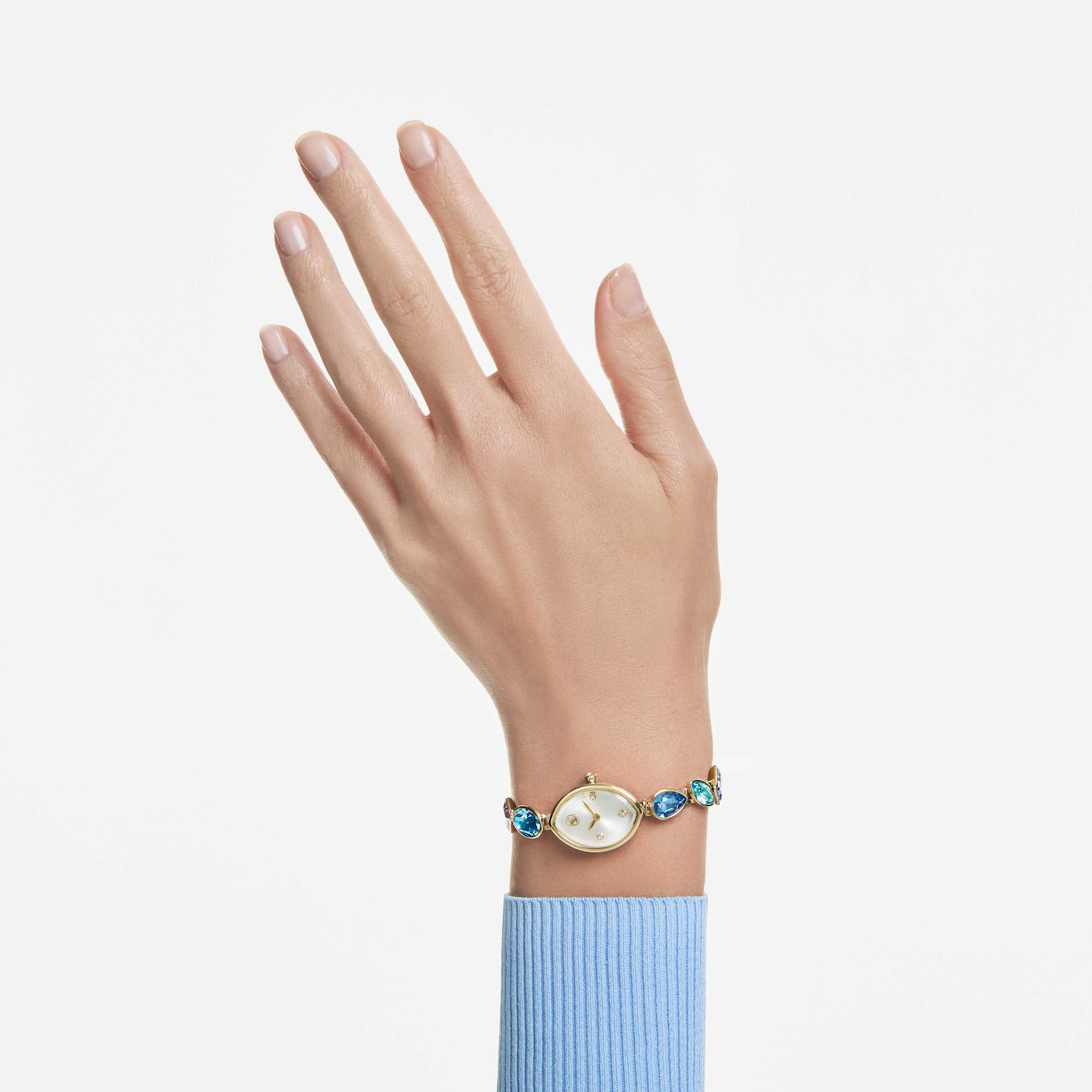 Swarovski Gema watch Crystal bracelet, Gold tone, Gold-tone finish