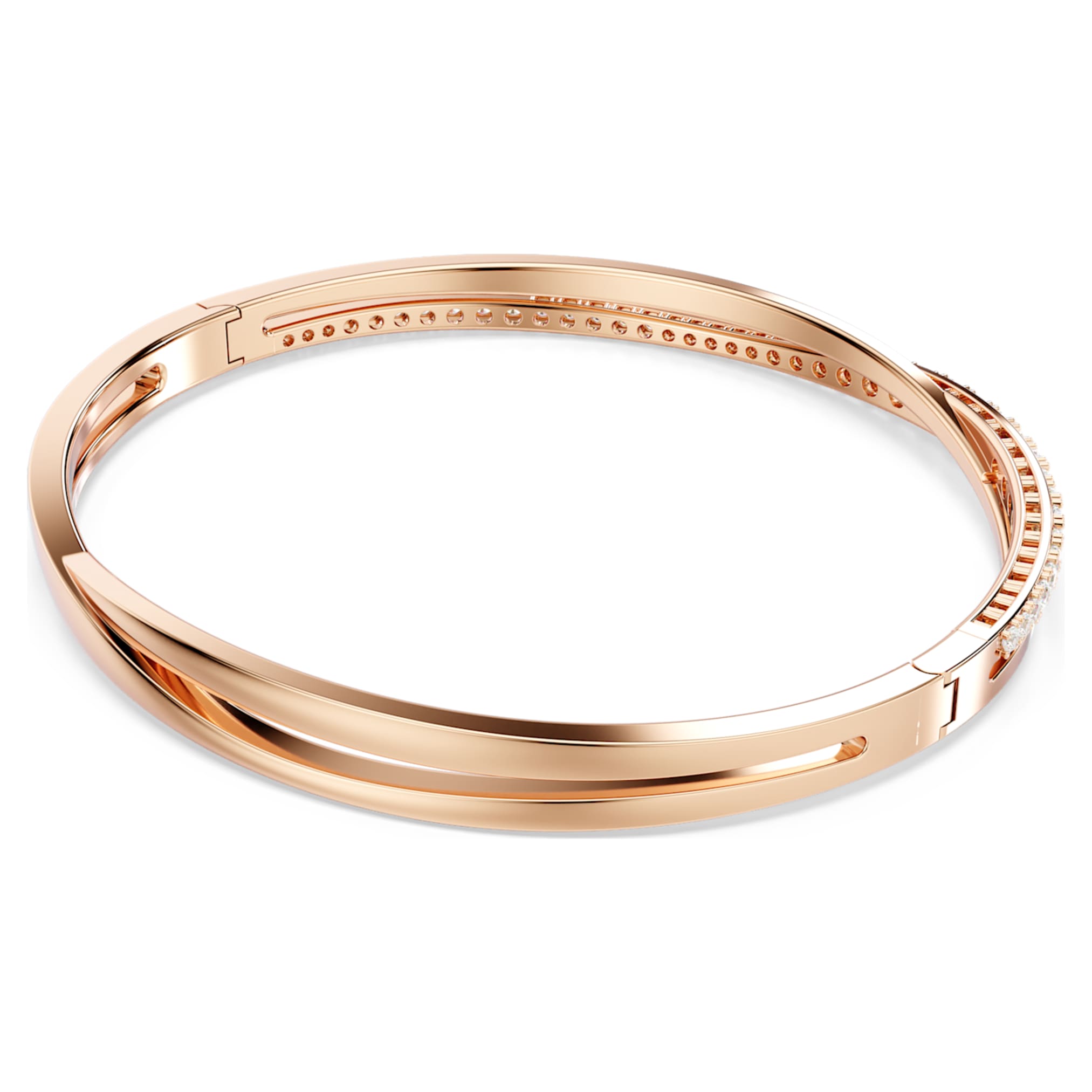 Swarovski Hyperbola bangle White, 18K rose gold finish