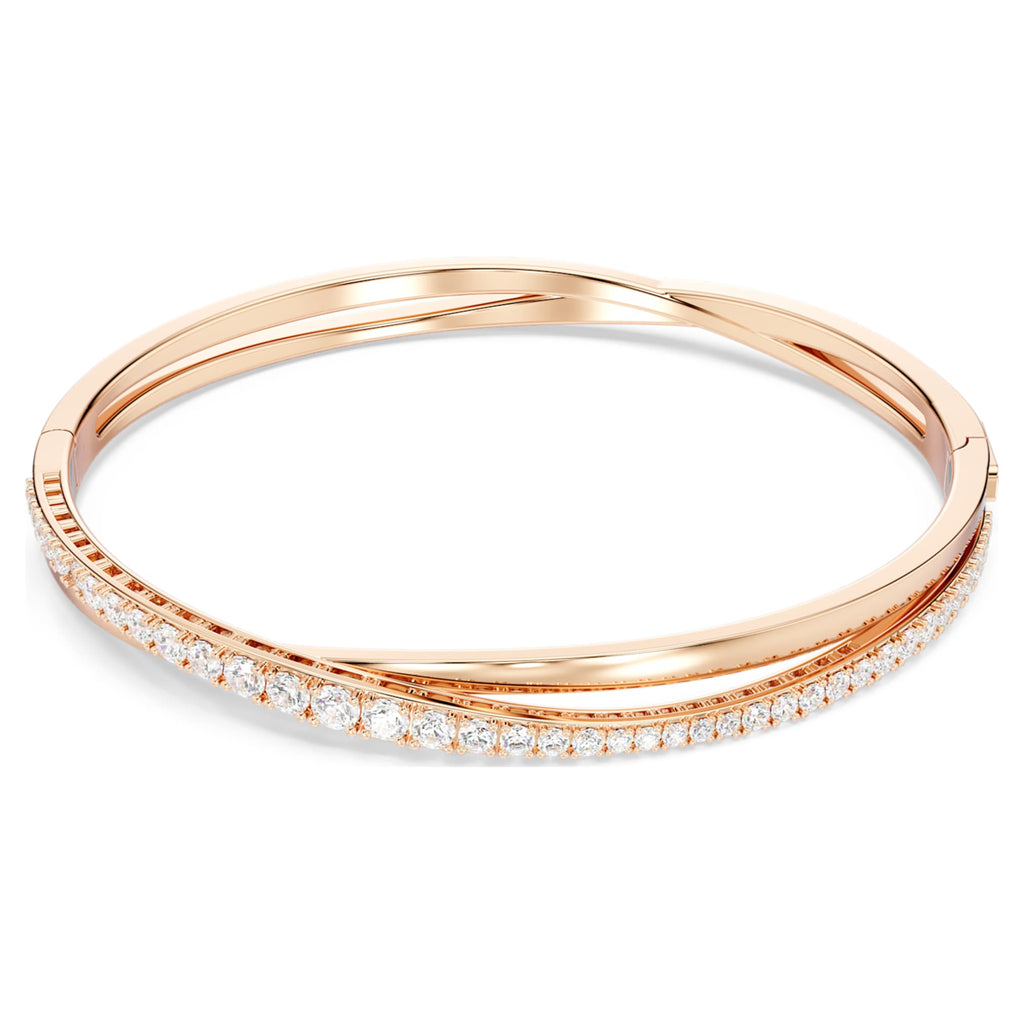 Swarovski Hyperbola bangle White, 18K rose gold finish