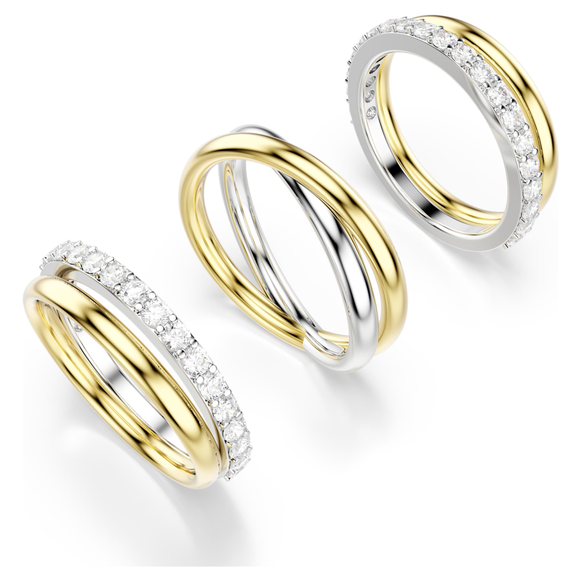 Swarovski Hyperbola cocktail ring Round cut, White, Mixed metal finish