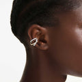 Swarovski Hyperbola ear cuffs Mixed cuts, White, Mixed metal finish
