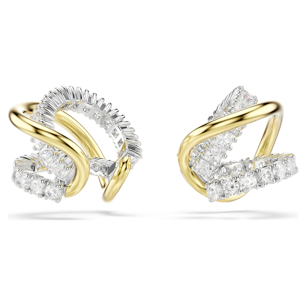 Swarovski Hyperbola ear cuffs Mixed cuts, White, Mixed metal finish