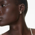 Swarovski Hyperbola hoop earrings Mixed cuts, Mini, White, 18K rose gold finish