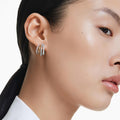Swarovski Hyperbola hoop earrings Mixed cuts, Mini, White, Mixed metal finish