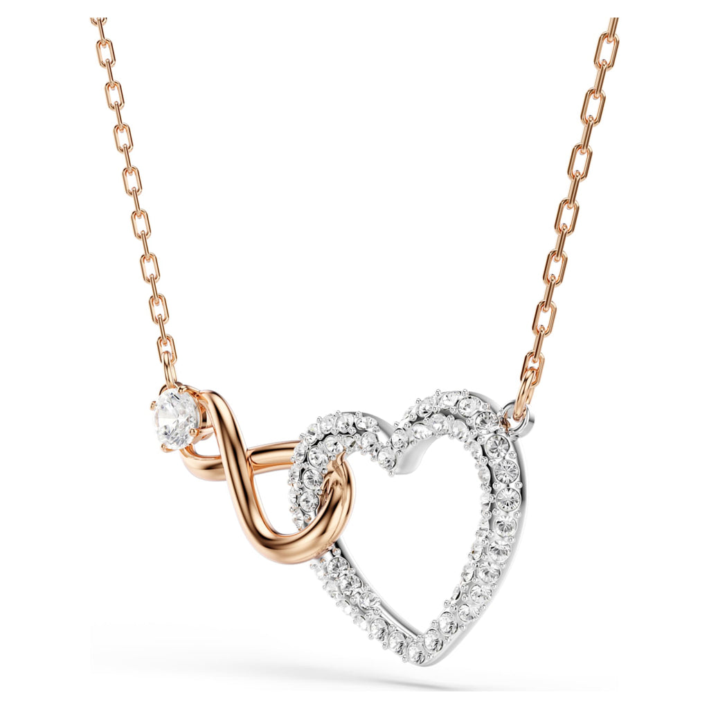 Swarovski Hyperbola necklace Infinity and heart, White, Mixed metal finish
