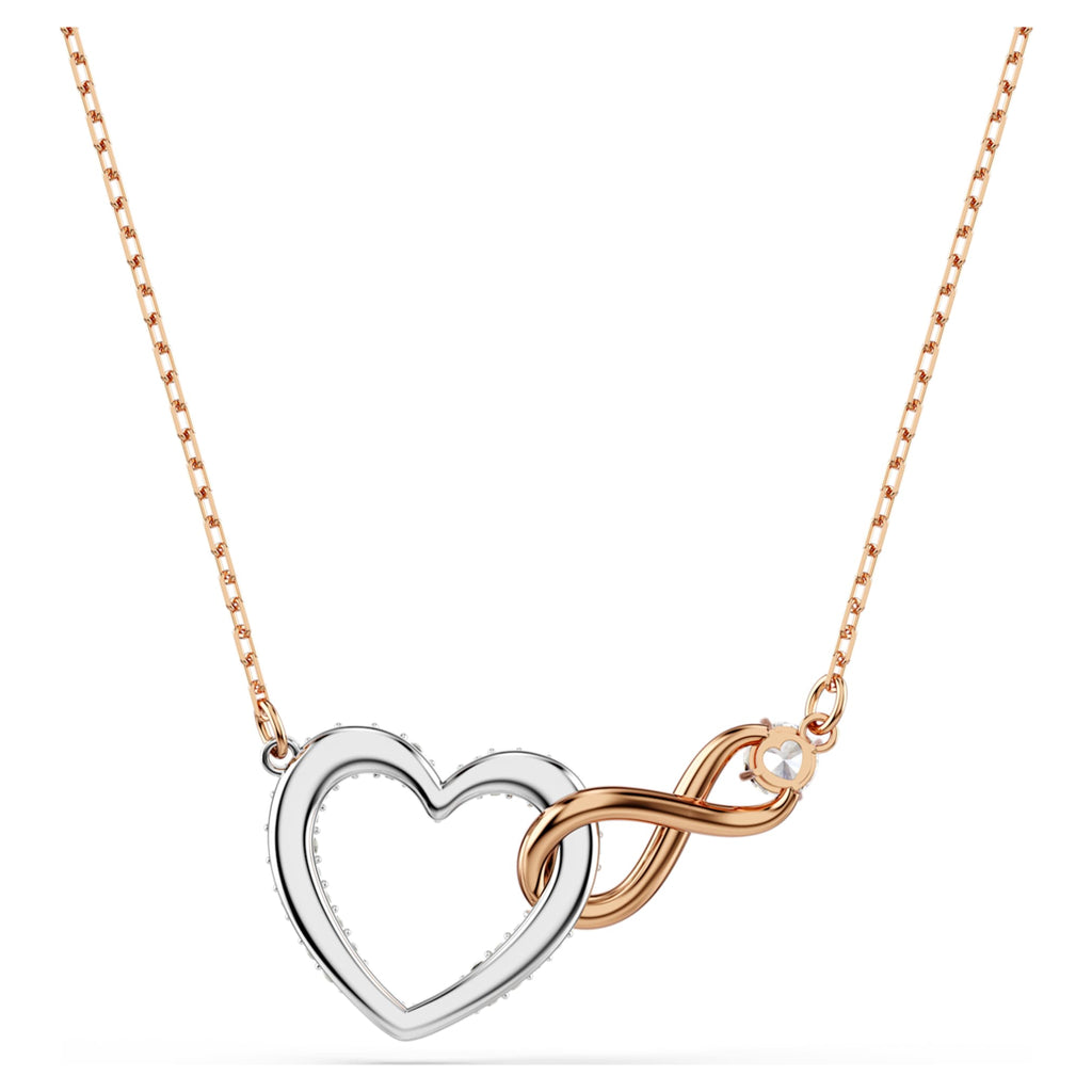 Swarovski Hyperbola necklace Infinity and heart, White, Mixed metal finish