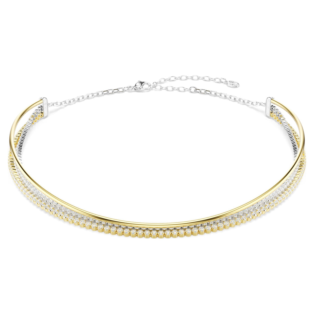 Swarovski Hyperbola necklace Round cut, White, Mixed metal finish