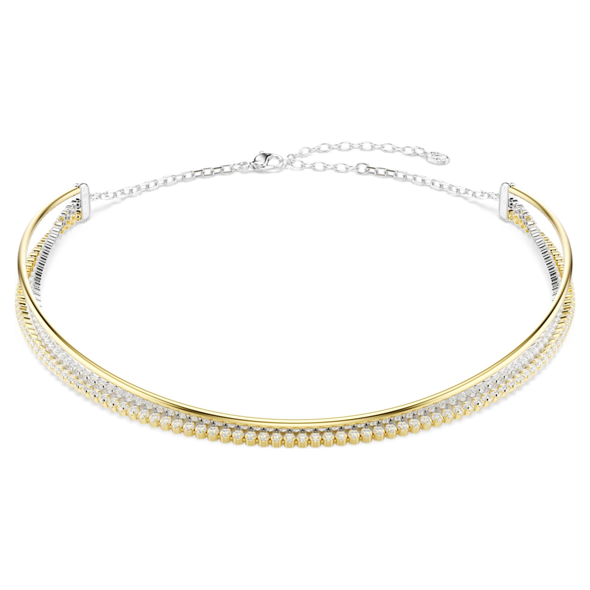 Swarovski Hyperbola necklace Round cut, White, Mixed metal finish