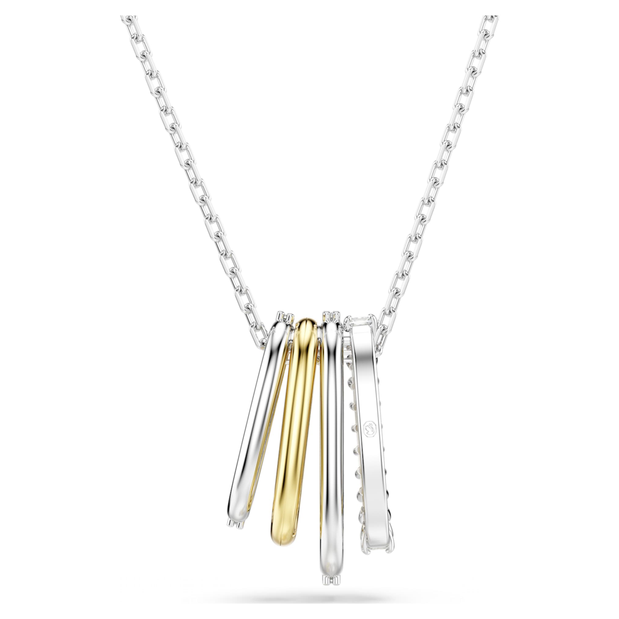 Swarovski Hyperbola pendant Mixed cuts, White, Mixed metal finish