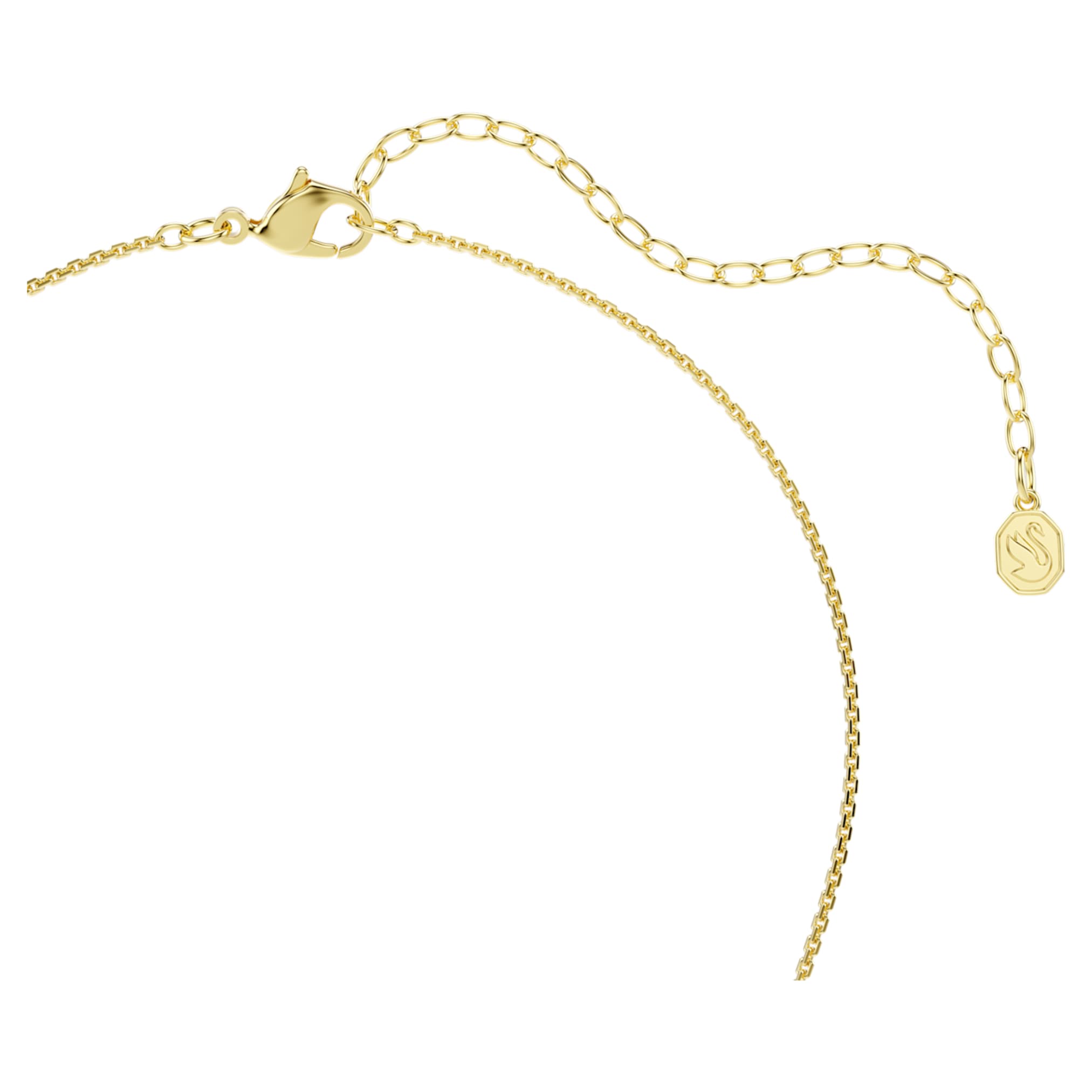 Swarovski Hyperbola pendant Round cut, White, 18K gold finish