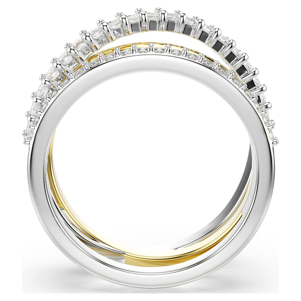 Swarovski Hyperbola ring Mixed cuts, White, Mixed metal finish