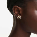 Swarovski Hyperbola stud earrings Round cut, White, 18K gold finish